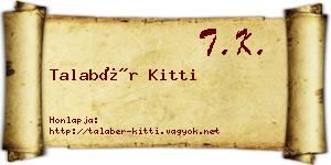 Talabér Kitti névjegykártya