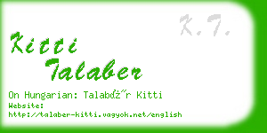 kitti talaber business card